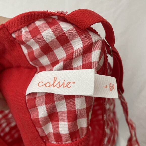 Colsie Bralette Women Size Large Gingham Bustier Crop Top Adjustable Straps NWT - Picture 11 of 12
